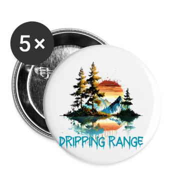 DRIPPING RANGE Dripping Horizon Mountain Tee - Buttons small 1''/25 mm (5-pack) - white - Front