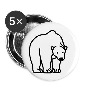 Eisbär - Buttons klein 25 mm (5er Pack) - Weiß - Vorne