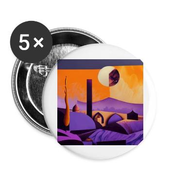 Desert in the moonlight - Buttons small 1''/25 mm (5-pack) - white - Front
