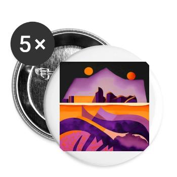 Two moons - Buttons small 1''/25 mm (5-pack) - white - Front