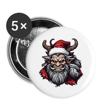 Krampus / Tradition / Culture / d’hiver - Lot de 5 petits badges (25 mm) - blanc - Devant