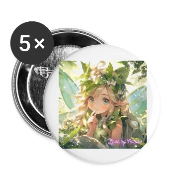 Love by Nature 7 - Buttons klein 25 mm (5er Pack) - Weiß - Vorne