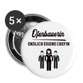 Ofenbauerin Chefin Selbstständigkeit Firma Gründen - Buttons klein 25 mm (5er Pack) - Weiß - Vorne