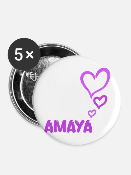 Geschenk für Amaya - Buttons klein 25 mm (5er Pack) - Weiß