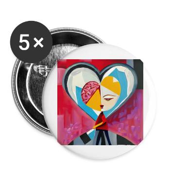 Half and half - Buttons small 1''/25 mm (5-pack) - white - Front