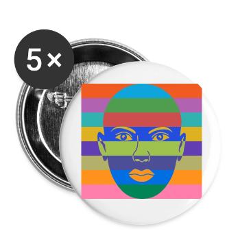 Le pouvoir des filles coloré - Lot de 5 petits badges (25 mm) - blanc - Devant
