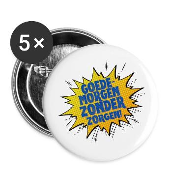 BONJOUR SANS SOUCIS - Lot de 5 petits badges (25 mm) - blanc - Devant