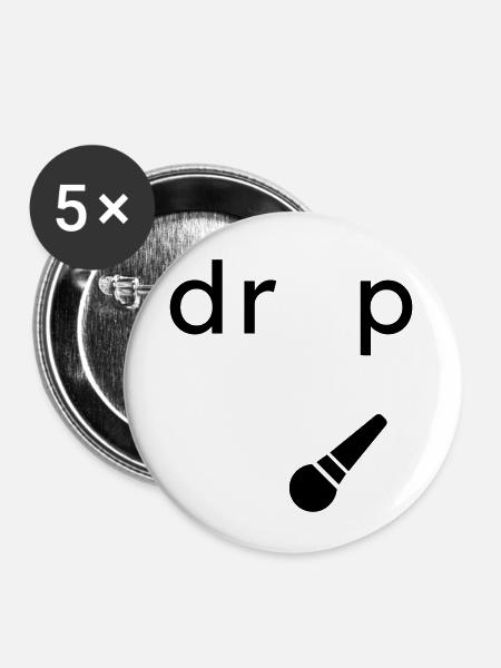 Drop the Microphone - Buttons klein 25 mm (5er Pack) - Weiß
