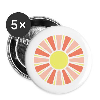 Bright Sun Rays Summer Glow Light Warmth - Buttons small 1''/25 mm (5-pack) - white - Front