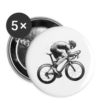 Road bikes - Buttons small 1''/25 mm (5-pack) - white - Front