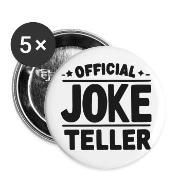 Narration officielle de blagues - Lot de 5 petits badges (25 mm) - blanc - Devant
