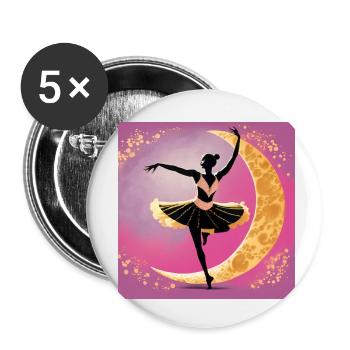 Moon Dance - Buttons small 1''/25 mm (5-pack) - white - Front