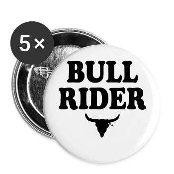 Bull rider - Buttons small 1''/25 mm (5-pack) - white - Front
