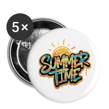 Summer Time - Buttons small 1''/25 mm (5-pack) - white - Front