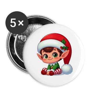Elf 5 - Buttons small 1''/25 mm (5-pack) - white - Front