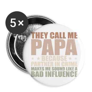 Perfect Gift for Dad - Buttons small 1''/25 mm (5-pack) - white - Front