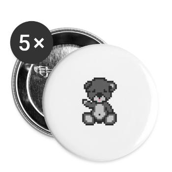 Pixel Bear Storm - Buttons small 1''/25 mm (5-pack) - white - Front