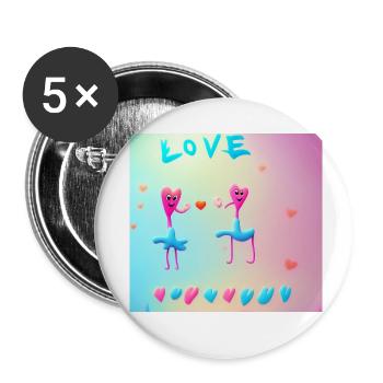 Autistic Art – Liebe - Buttons klein 25 mm (5er Pack) - Weiß - Vorne