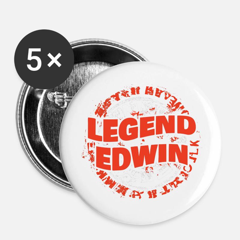 Geschenk für Edwin - Buttons klein 25 mm (5er Pack) - Weiß