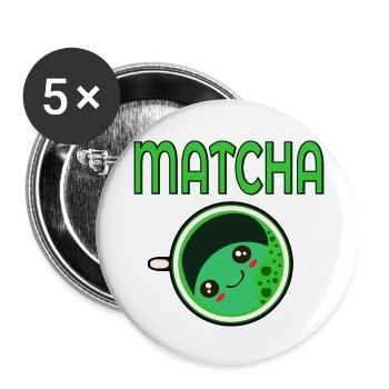 KAWAII MATCHA GRÜNER TEE - Buttons klein 25 mm (5er Pack) - Weiß - Vorne