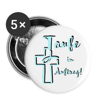 Taufe im Auftrag Kontrast Fisch taucht ins Kreuz - Buttons klein 25 mm (5er Pack) - Weiß - Vorne