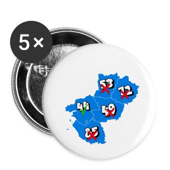 Région pays de la loire - Lot de 5 petits badges (25 mm) - blanc - Devant