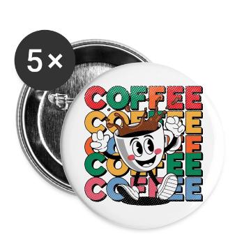Kaffee - Für Kaffeeliebhaber - Buttons klein 25 mm (5er Pack) - Weiß - Vorne
