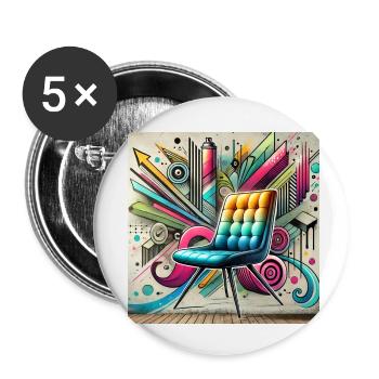 Chair Graffiti Furniture Seller - Buttons small 1''/25 mm (5-pack) - white - Front