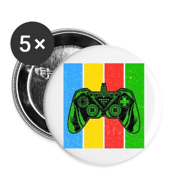 Vintage Retro Gaming Controller - Buttons klein 25 mm (5er Pack) - Weiß - Vorne