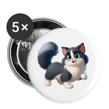 Ragdoll 12 - Buttons klein 25 mm (5er Pack) - Weiß - Vorne