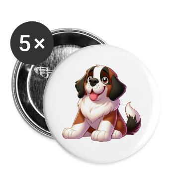 Saint Bernard 6 - Buttons small 1''/25 mm (5-pack) - white - Front