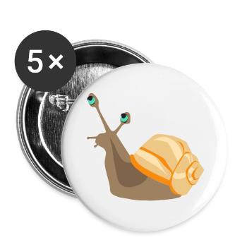 Orange escargot - Lot de 5 petits badges (25 mm) - blanc - Devant