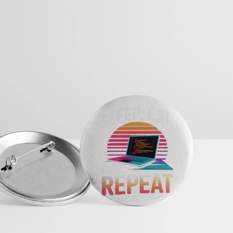Sleep Eat Code Repeat Gift Programmer Developer Buttons small 1''/25 mm (5-pack)