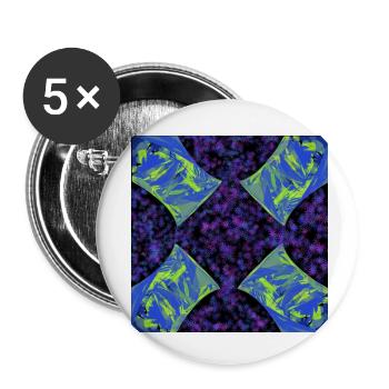 Abstraktes symmetrisches Design mit lila Blumen - Buttons klein 25 mm (5er Pack) - Weiß - Vorne