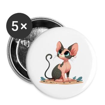 Sphynx 3 - Buttons klein 25 mm (5er Pack) - Weiß - Vorne