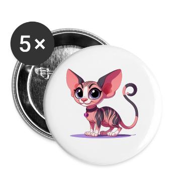 Sphynx - Buttons klein 25 mm (5er Pack) - Weiß - Vorne