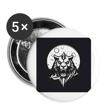 The Moon Lion - Buttons small 1''/25 mm (5-pack) - white - Front