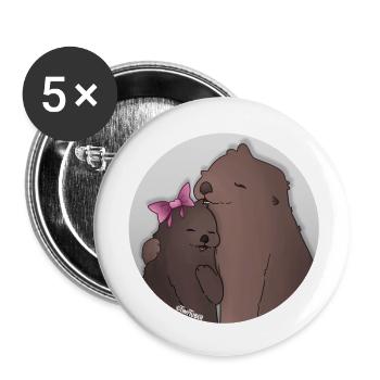 Tazz Gespräche | Quatse und Taz - Buttons klein 25 mm (5er Pack) - Weiß - Vorne
