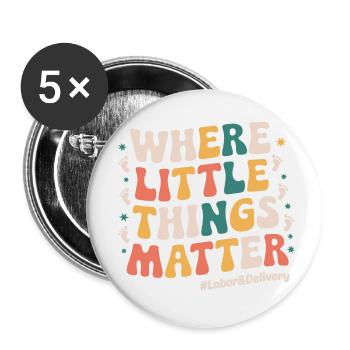 Kreißsaalheldinnen feiern - Buttons klein 25 mm (5er Pack) - Weiß - Vorne