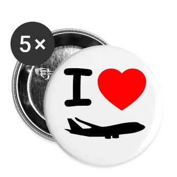 Avions - Lot de 5 petits badges (25 mm) - blanc - Devant