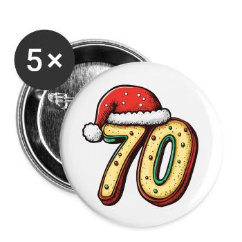 70 Number Christmas Cookie - Buttons small 1''/25 mm (5-pack) - white - Front