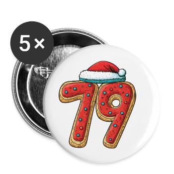 79 Number Christmas Cookie - Buttons small 1''/25 mm (5-pack) - white - Front