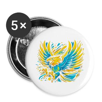 Kazakhstan aigle drapeau drapeau Cool Gift - Lot de 5 petits badges (25 mm) - blanc - Devant