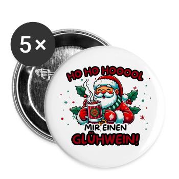 Drôle de dicton sur le vin chaud pour le marché de Noël - Lot de 5 petits badges (25 mm) - blanc - Devant