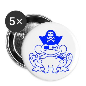 Frog Captain Cap Toad Funny Comic Cartoon - Buttons small 1''/25 mm (5-pack) - white - Front