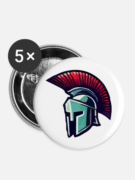 spartaner - Buttons klein 25 mm (5er Pack) - Weiß