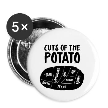 Cuts of the potato - Buttons small 1''/25 mm (5-pack) - white - Front