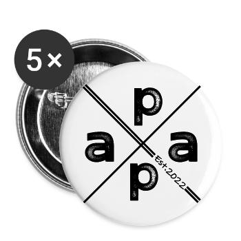 Papa Established 2022 – Vintage Geschenk Design - Buttons klein 25 mm (5er Pack) - Weiß - Vorne