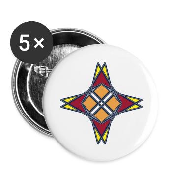 Abstrakte mit ein Muster in der Mitte - Buttons klein 25 mm (5er Pack) - Weiß - Vorne