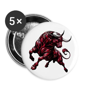 Taureau - Lot de 5 petits badges (25 mm) - blanc - Devant